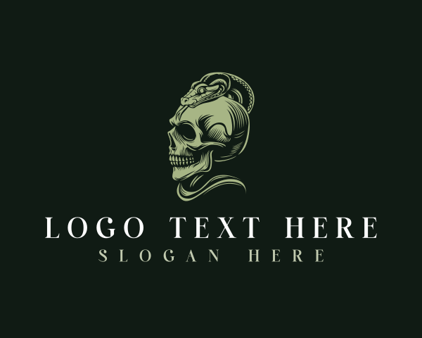 Snake Serpent Skull logo