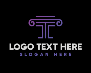 Purple Letter T Pillar logo