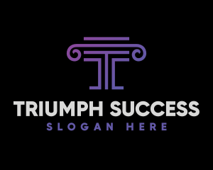 Purple Letter T Pillar logo design