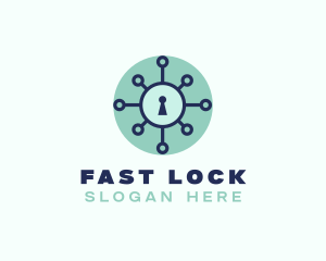 Virus Security Lock logo design