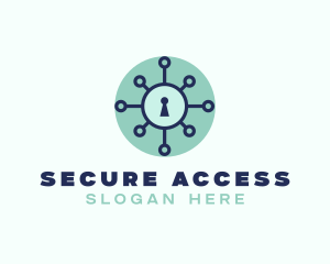 Virus Security Lock logo design