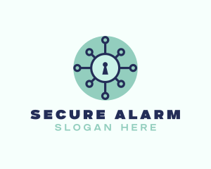 Virus Security Lock logo design