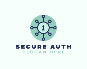 Virus Security Lock logo design