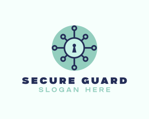 Virus Security Lock logo design