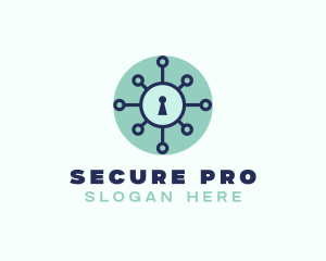 Virus Security Lock logo design