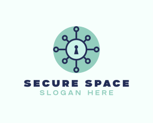 Virus Security Lock logo design