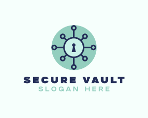 Virus Security Lock logo design