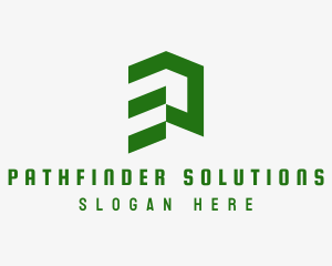 Green Abstract Building  logo design