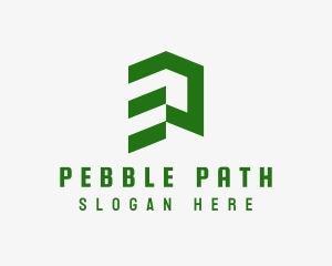 Green Abstract Building  logo design