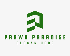 Green Abstract Building  logo design