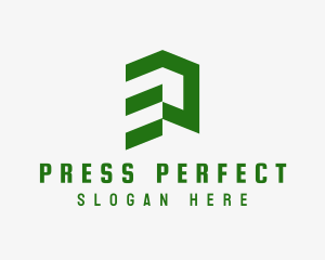 Green Abstract Building  logo design