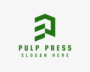 Green Abstract Building  logo design