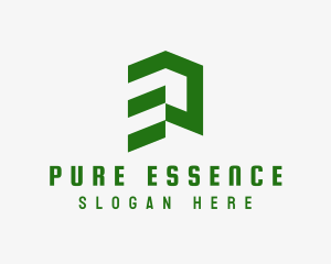 Green Abstract Building  logo design