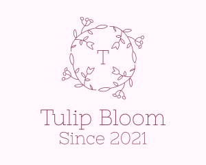 Decorative Tulip Wreath logo design