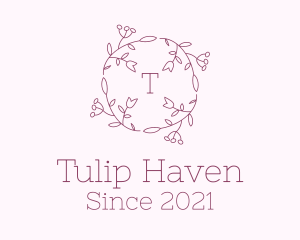 Decorative Tulip Wreath logo design