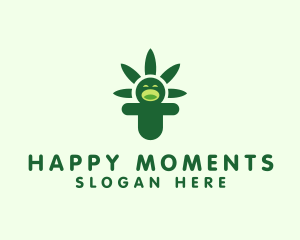 Jolly Cannabis Person logo design