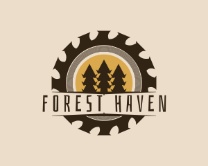 Carpentry Forest Tree logo design