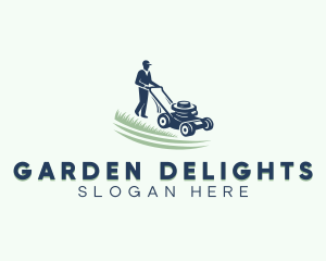 Gardener Lawn Mower logo design