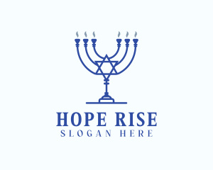Jewish Candelabrum Hanukkah logo