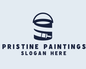 Blue Painting Bucket  logo design