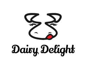 Cartoon Cow Farm logo design