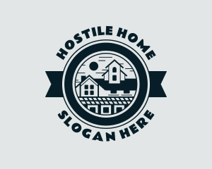 Home Real Estate Roofing logo design