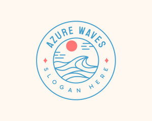 Beach Surfing Wave logo design