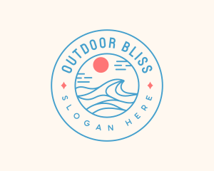 Beach Surfing Wave logo design