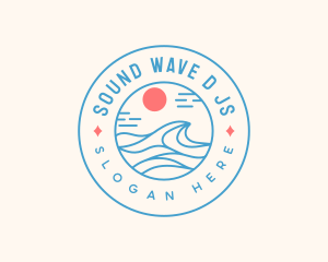 Beach Surfing Wave logo design