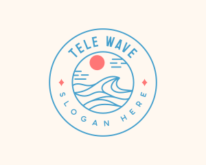 Beach Surfing Wave logo design