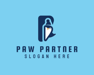 Penguin Animal Letter P logo design