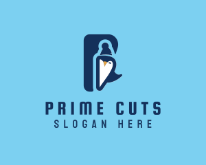 Penguin Animal Letter P logo design