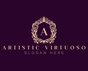 Luxury Wreath Ornament logo design