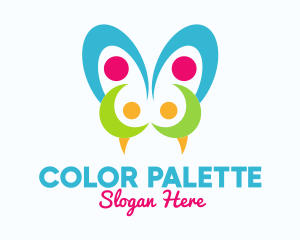 Colorful Viper Butterfly logo design