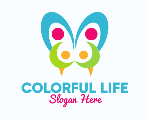 Colorful Viper Butterfly logo design