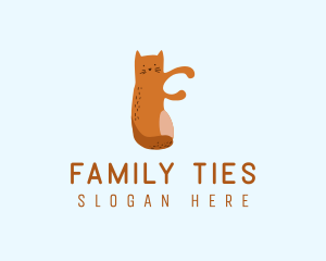 Playful Cat Letter F logo design