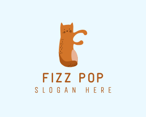 Playful Cat Letter F logo design