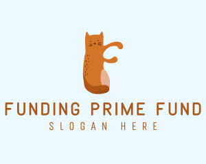 Playful Cat Letter F logo design