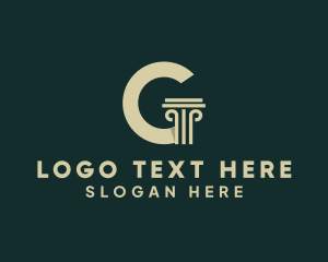 Column Pillar Letter G logo