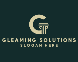 Column Pillar Letter G logo design