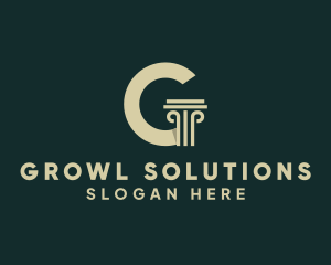 Column Pillar Letter G logo design