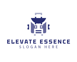 Robot Suitcase Luggage Logo