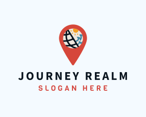 Beach Travel Location Pin logo