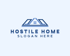 Construction Home Roofing logo design