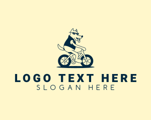 Cartoon Bicycle Dog logo