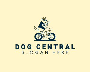 Cartoon Bicycle Dog logo design