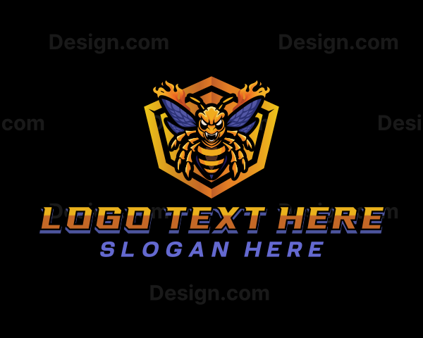 Bee Insect Shield Logo