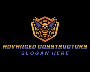 Bee Insect Shield  logo design