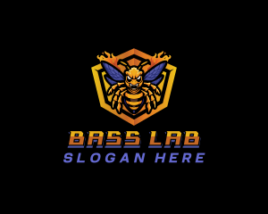 Bee Insect Shield  logo design