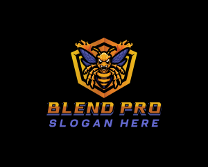 Bee Insect Shield  logo design